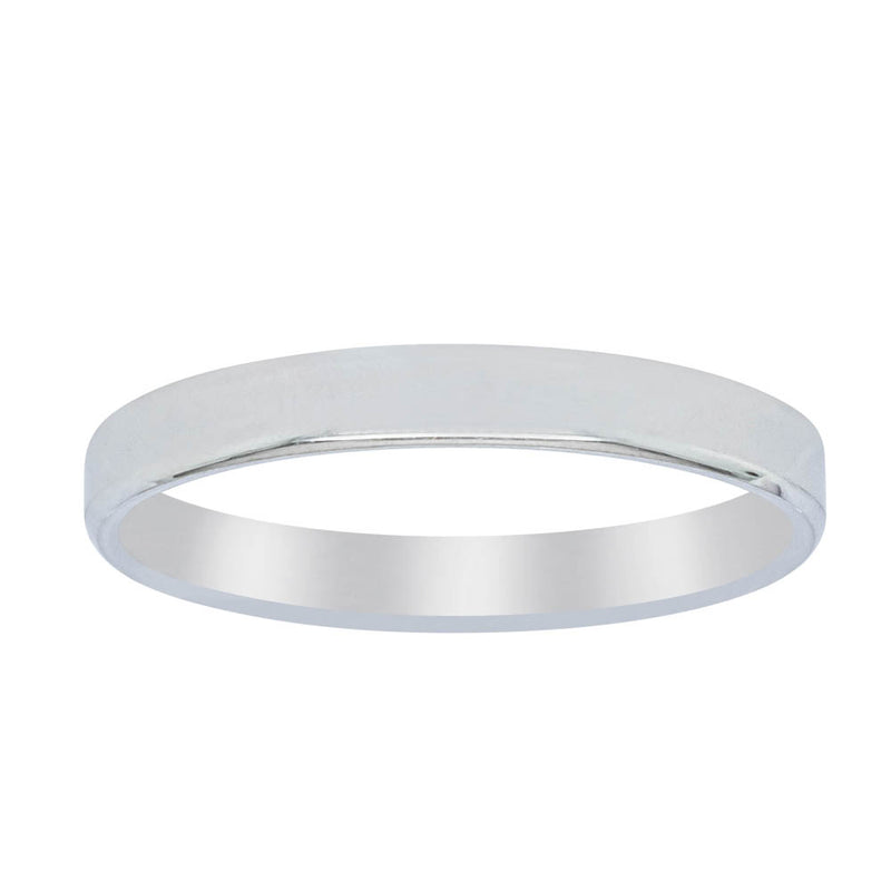 18ct White Gold 2.5mm Square Profile Band-Ring-Walker & Hall