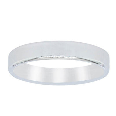 18ct White Gold 3.5mm Square Profile Band-Ring-Walker & Hall