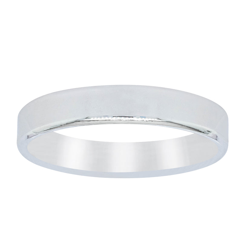 18ct White Gold 3.5mm Square Profile Band-Ring-Walker & Hall