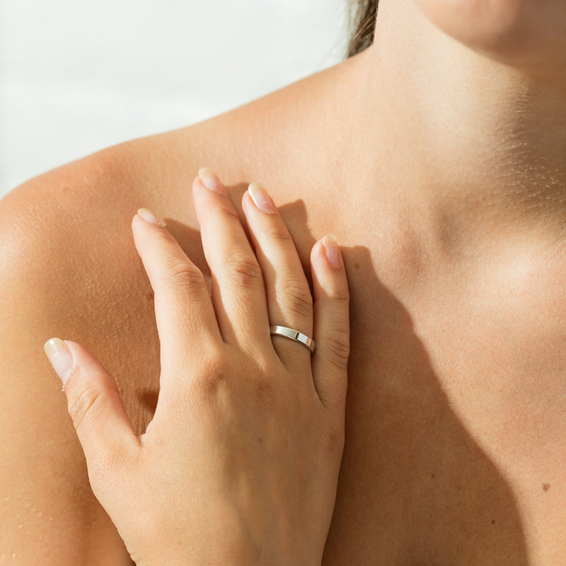 18ct White Gold 3.5mm Band-Ring-Walker & Hall