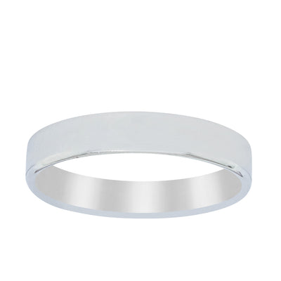 9ct White Gold 4mm Square Profile Band-Ring-Walker & Hall