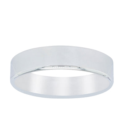 9ct White Gold 5mm Square Profile Band-Ring-Walker & Hall