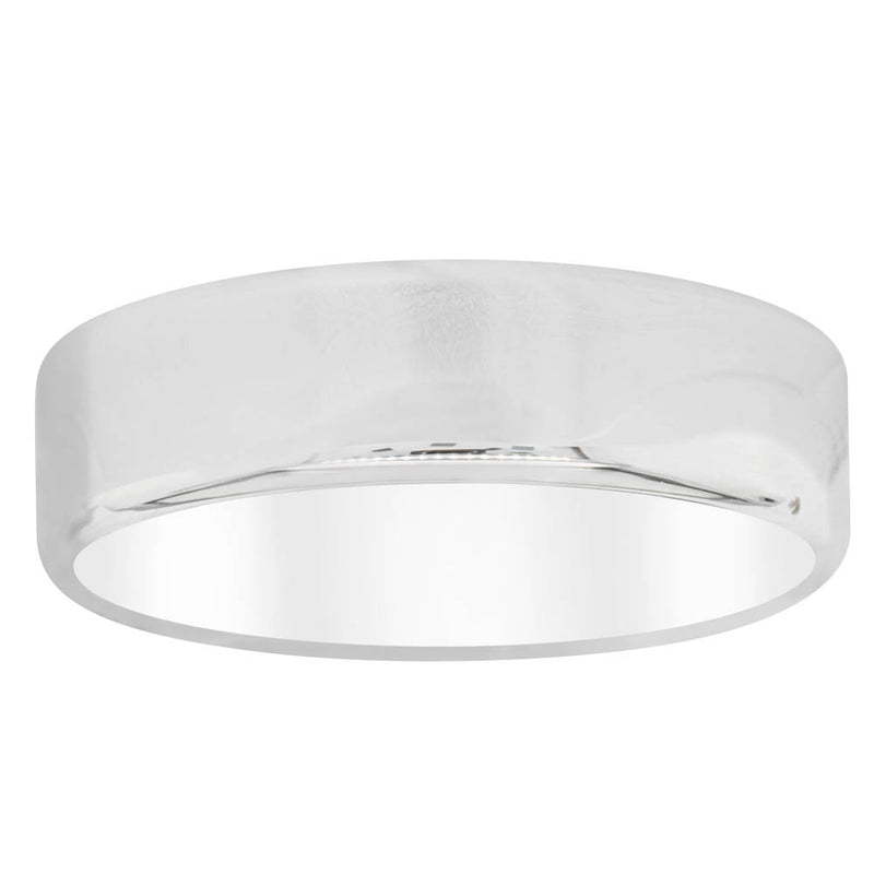 9ct White Gold 6mm Square Profile Band-Ring-Walker & Hall