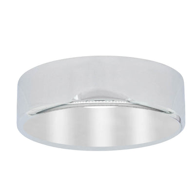 9ct White Gold 7mm Square Profile Band-Ring-Walker & Hall