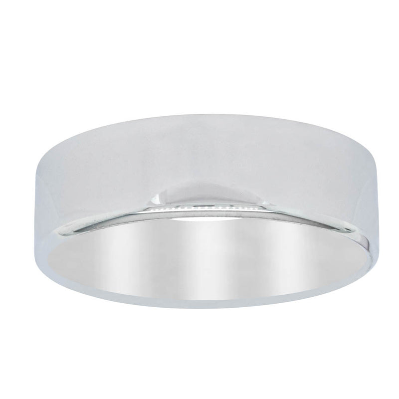 9ct White Gold 7mm Square Profile Band-Ring-Walker & Hall