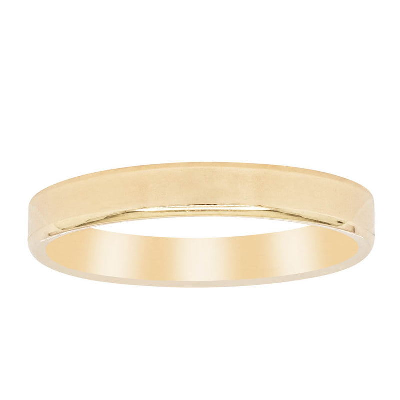 18ct Yellow Gold 3mm Square Profile Band-Ring-Walker & Hall
