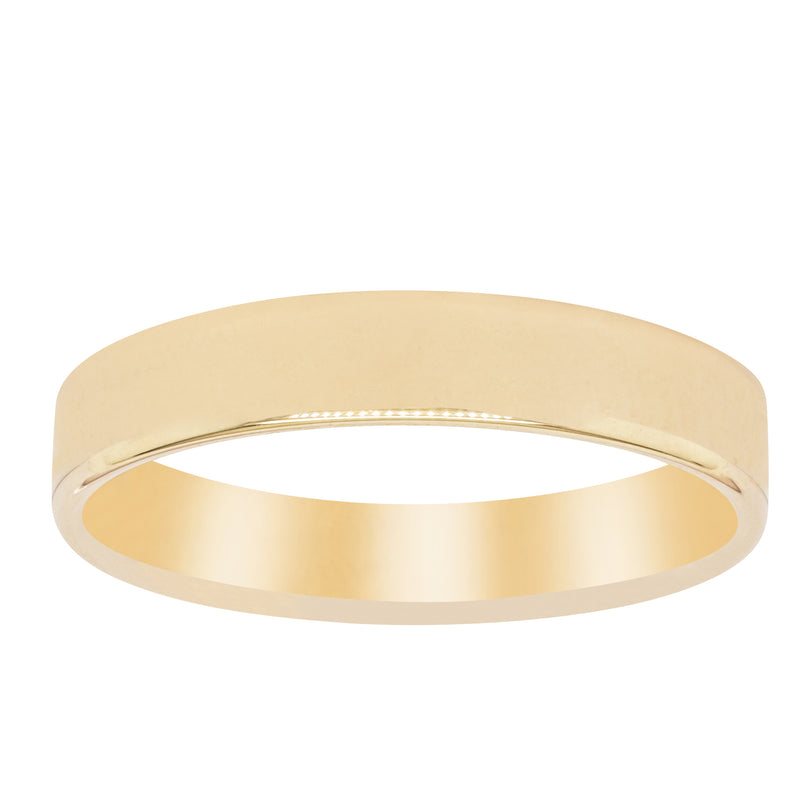 9ct Yellow Gold 4mm Square Profile Band-Ring-Walker & Hall