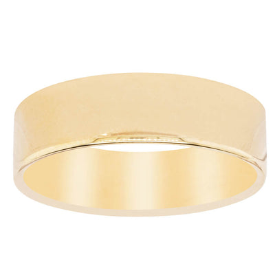 9ct Yellow Gold 6mm Square Profile Band-Ring-Walker & Hall