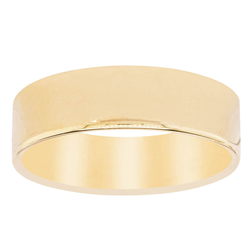 9ct Yellow Gold 6mm Square Profile Band-Ring-Walker & Hall