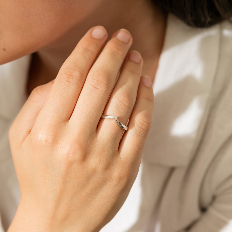 Platinum Fitted Equinox Ring-Ring-Walker & Hall