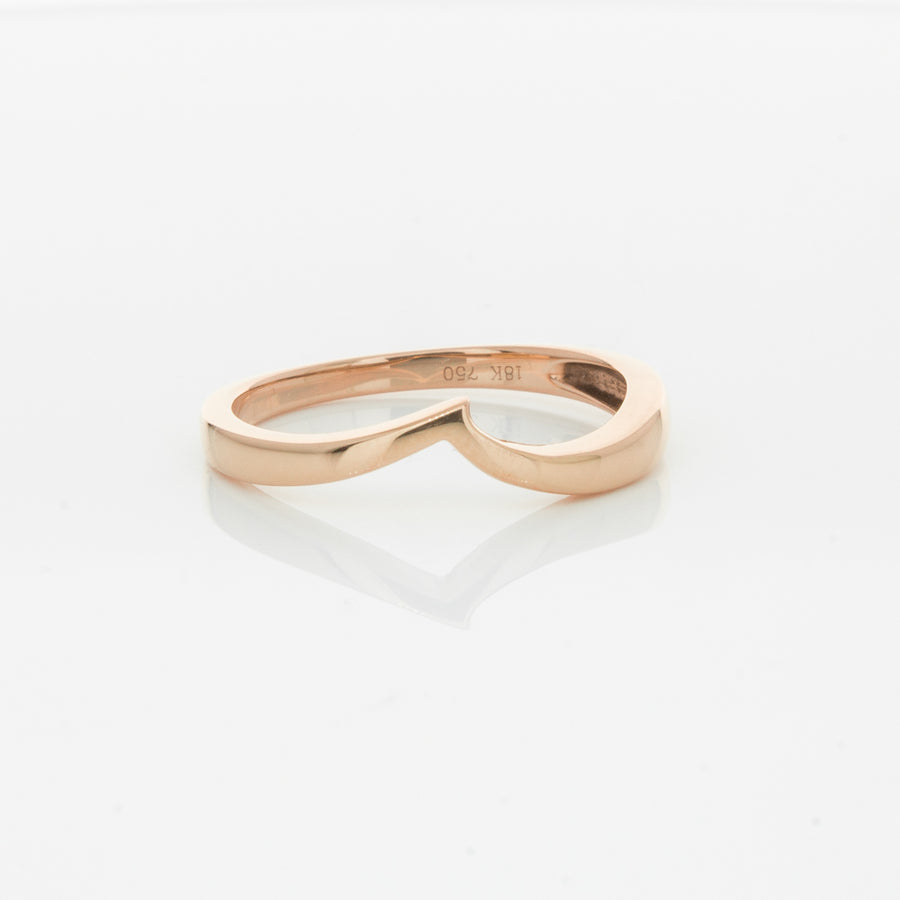 18ct Rose Gold Fitted Solstice Band-Ring-Walker & Hall