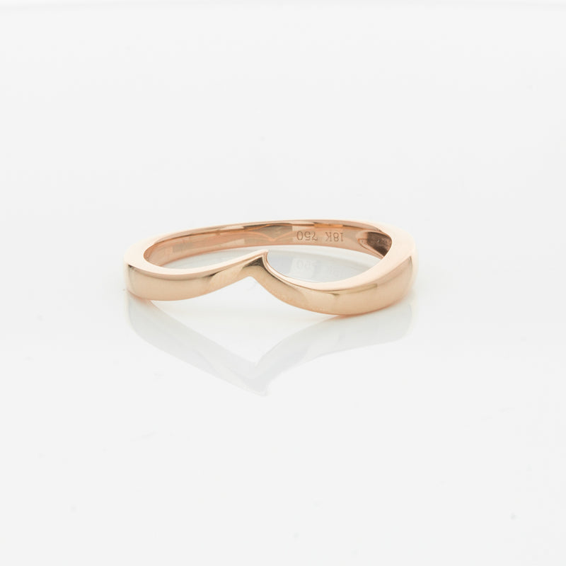 18ct Rose Gold Fitted Solstice Band-Ring-Walker & Hall
