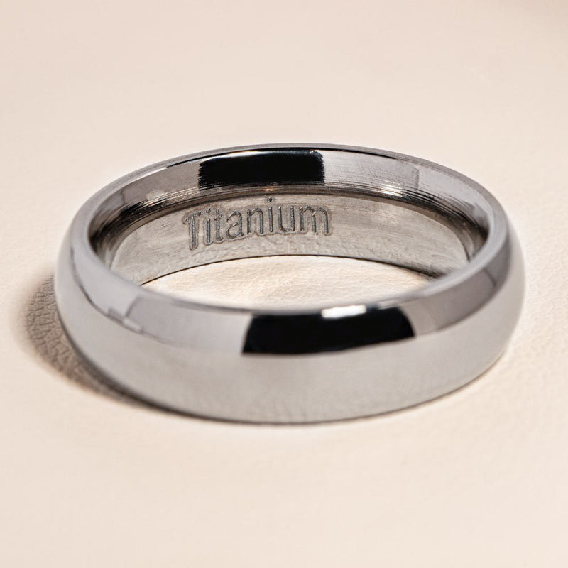 Titanium Polished Band-Ring-Walker & Hall