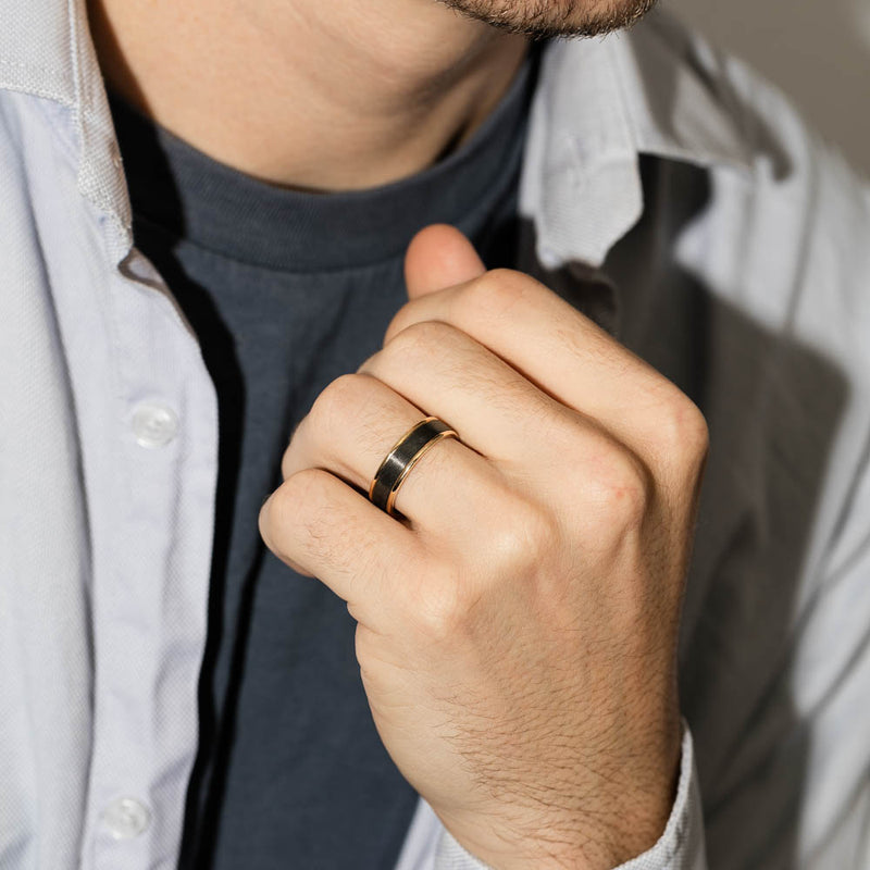 9ct Yellow Gold Zirconium 6mm Ring-Ring-Walker & Hall