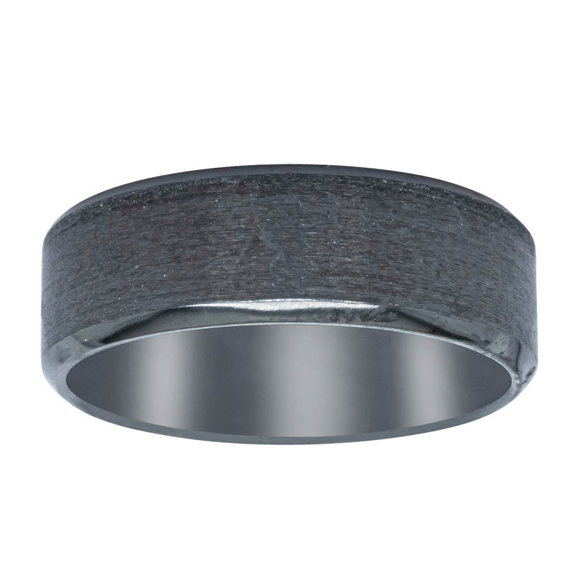 Black Zirconium 7mm Sanded Finish Ring-Ring-Walker & Hall