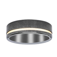 9ct Yellow Gold & Zirconium Ring-Ring-Walker & Hall