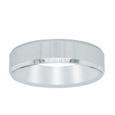 Cobalt Satin Finish Bevelled Edge 6mm Men's Ring-Ring-Walker & Hall