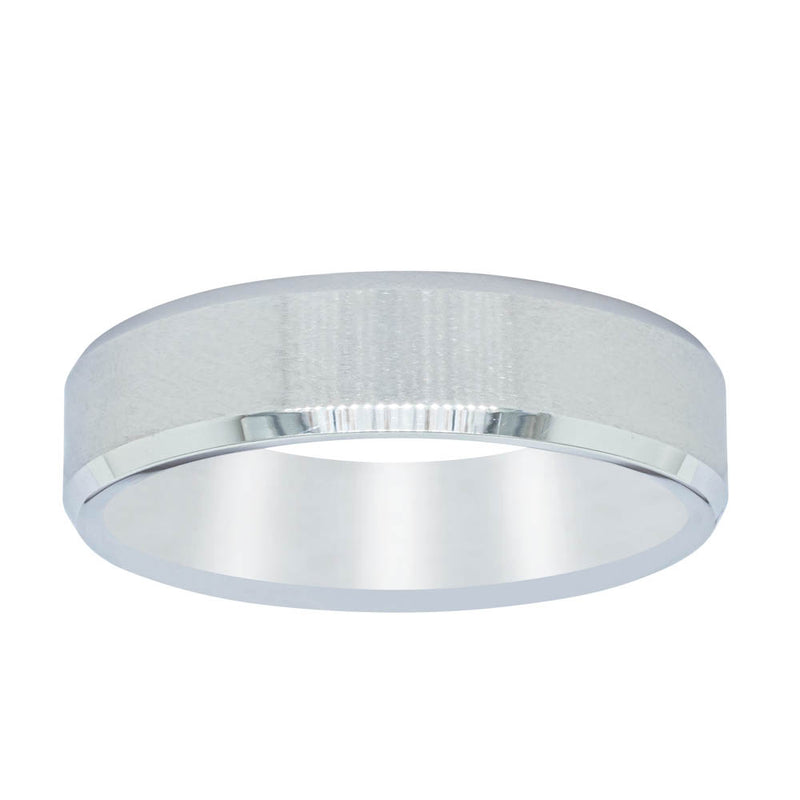 Cobalt Satin Finish Bevelled Edge 6mm Men's Ring-Ring-Walker & Hall
