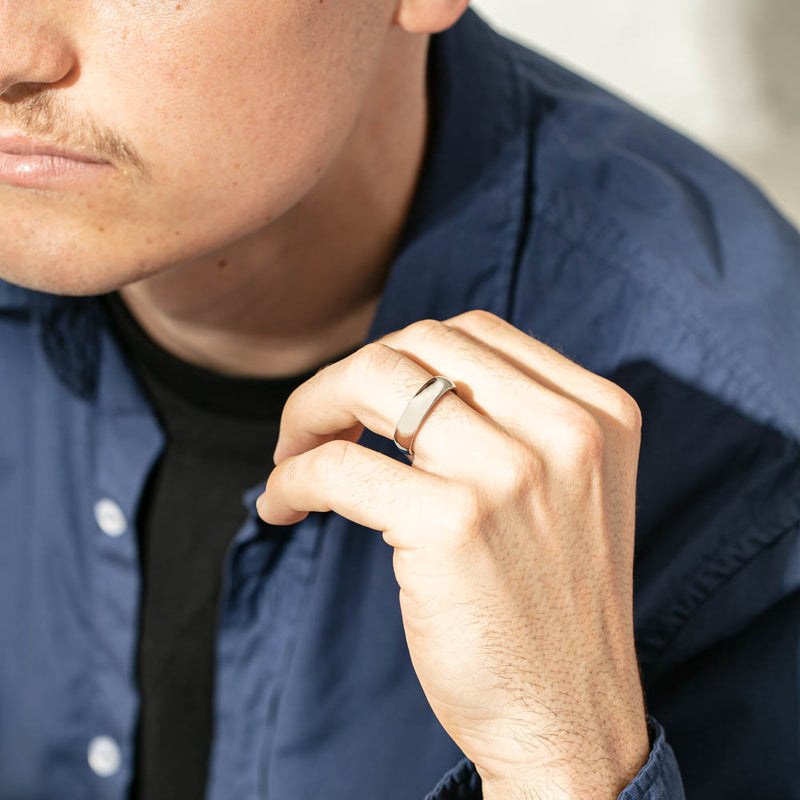 Titanium Polished Band-Ring-Walker & Hall