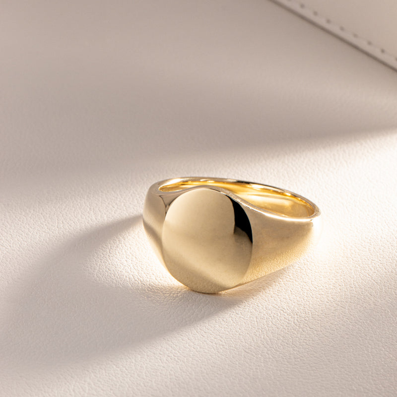 9ct Yellow Gold Signet Ring-Ring-Walker & Hall