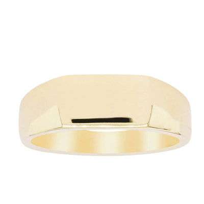 9ct Yellow Gold Rectangular Signet Ring-Ring-Walker & Hall