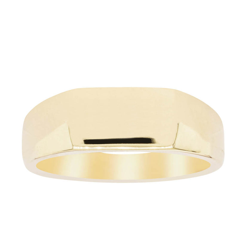 9ct Yellow Gold Rectangular Signet Ring-Ring-Walker & Hall