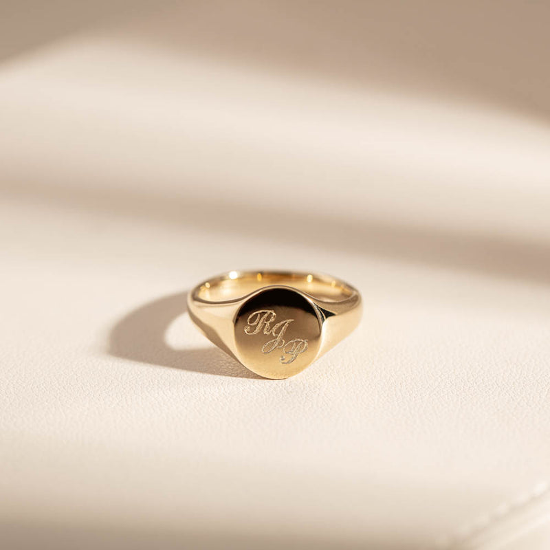 9ct Yellow Gold Classic Signet Ring-Ring-Walker & Hall