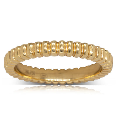 18ct Yellow Gold Striped Band-Ring-Walker & Hall
