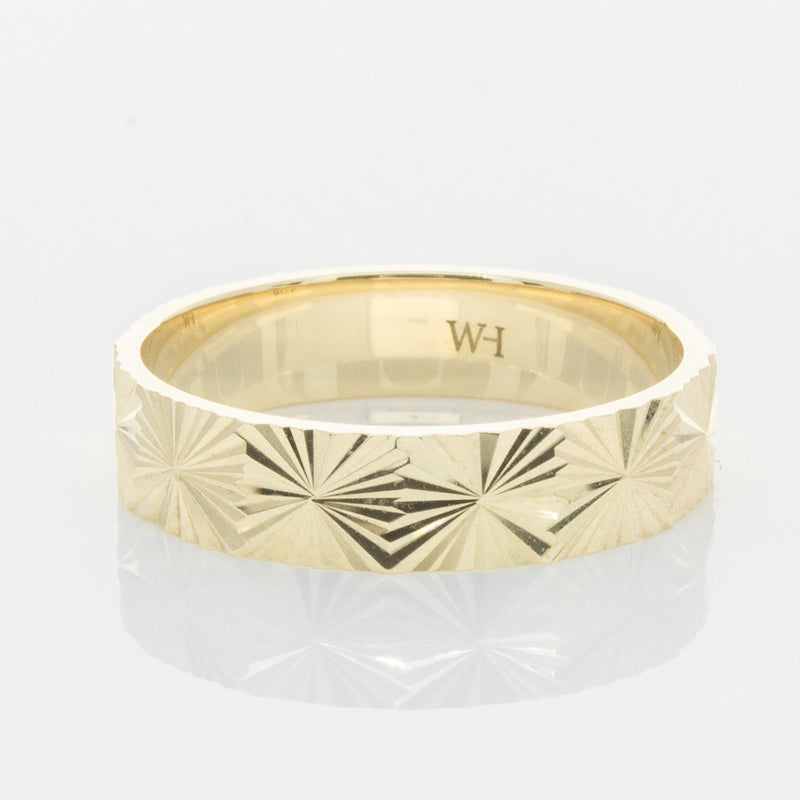 9ct Yellow Gold Reflections Ring-Ring-Walker & Hall