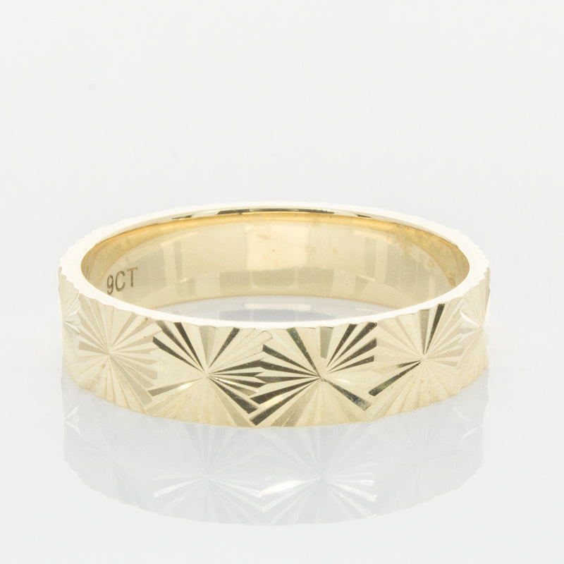 9ct Yellow Gold Reflections Ring-Ring-Walker & Hall