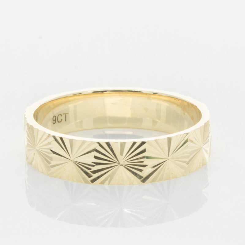 9ct Yellow Gold Reflections Ring-Ring-Walker & Hall