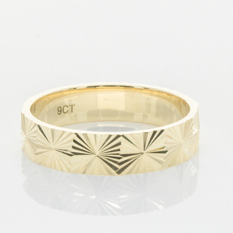 9ct Yellow Gold Reflections Ring-Ring-Walker & Hall