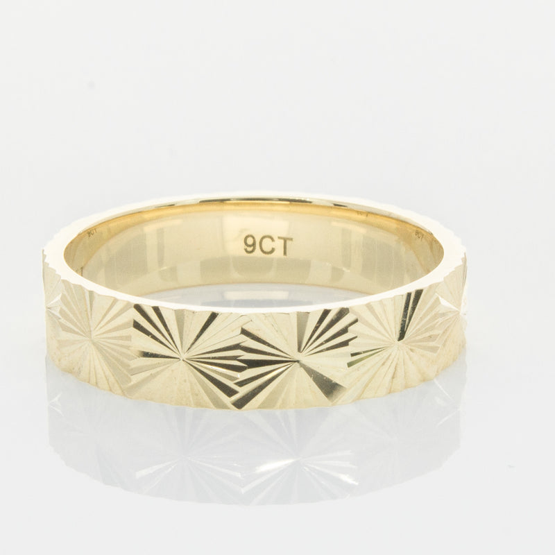 9ct Yellow Gold Reflections Ring-Ring-Walker & Hall