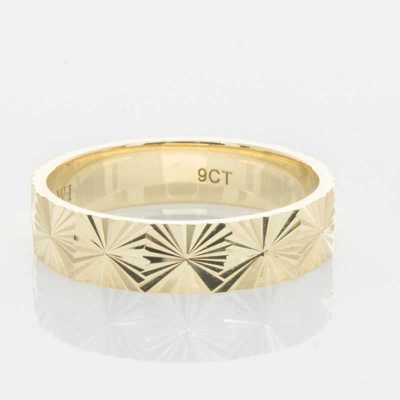 9ct Yellow Gold Reflections Ring-Ring-Walker & Hall