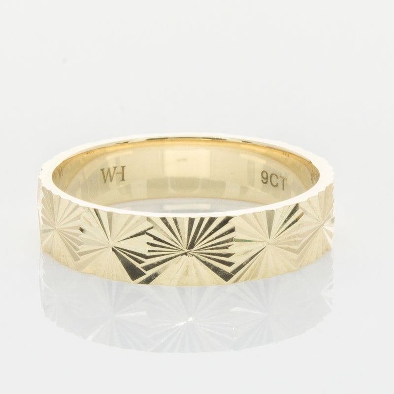 9ct Yellow Gold Reflections Ring-Ring-Walker & Hall