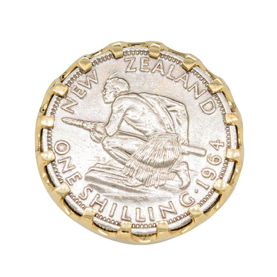 9ct Yellow Gold Ring with NZ Shilling-Ring-Walker & Hall