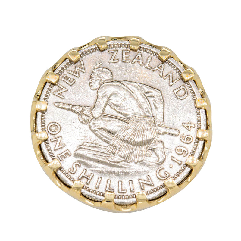 9ct Yellow Gold Ring with NZ Shilling-Ring-Walker & Hall