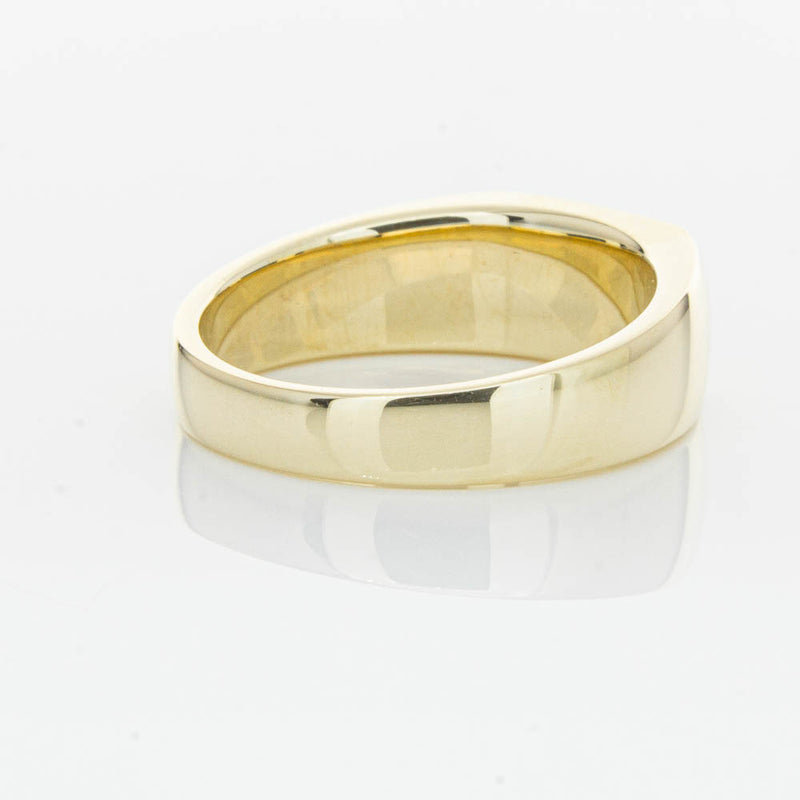 9ct Yellow Gold .06ct Diamond Mens Signet Ring-Ring-Walker & Hall