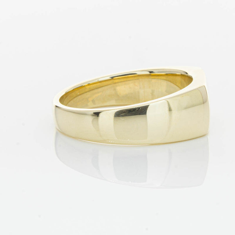 9ct Yellow Gold .06ct Diamond Mens Signet Ring-Ring-Walker & Hall