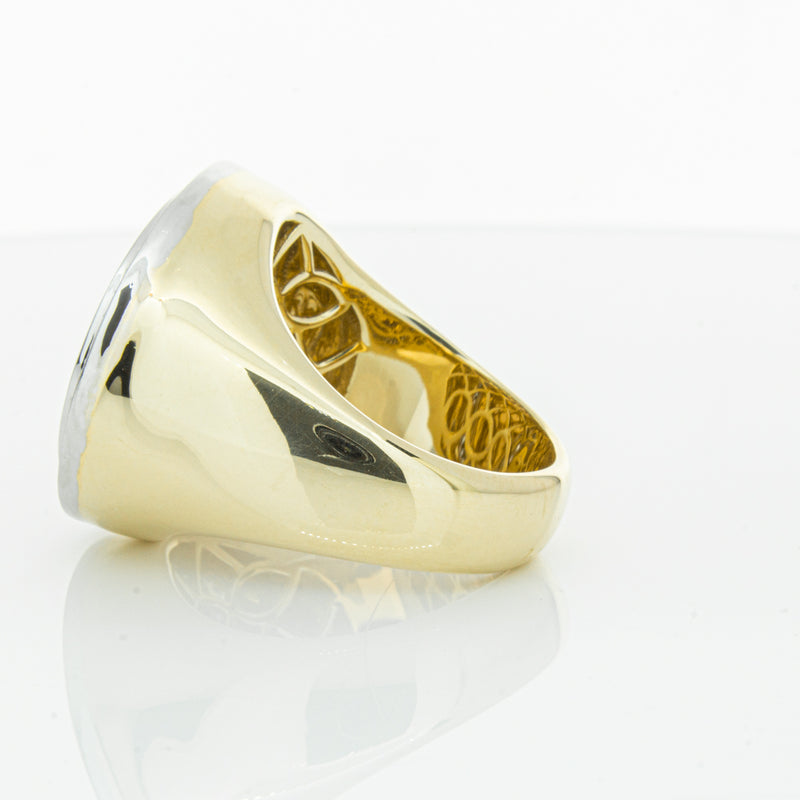 14ct Yellow Gold Half Sovereign & Diamond Halo Ring-Ring-Walker & Hall