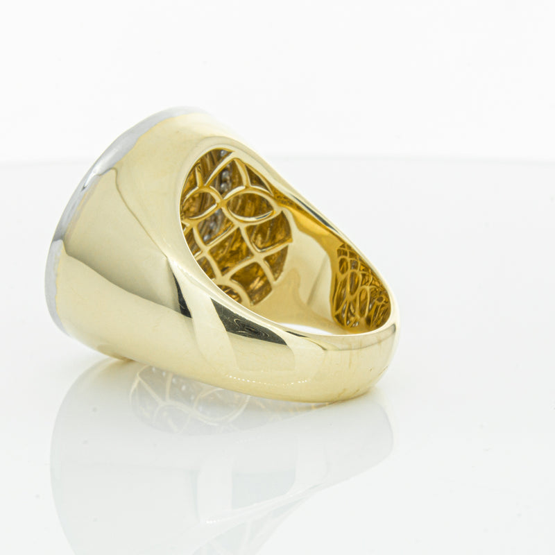 14ct Yellow Gold Half Sovereign & Diamond Halo Ring-Ring-Walker & Hall