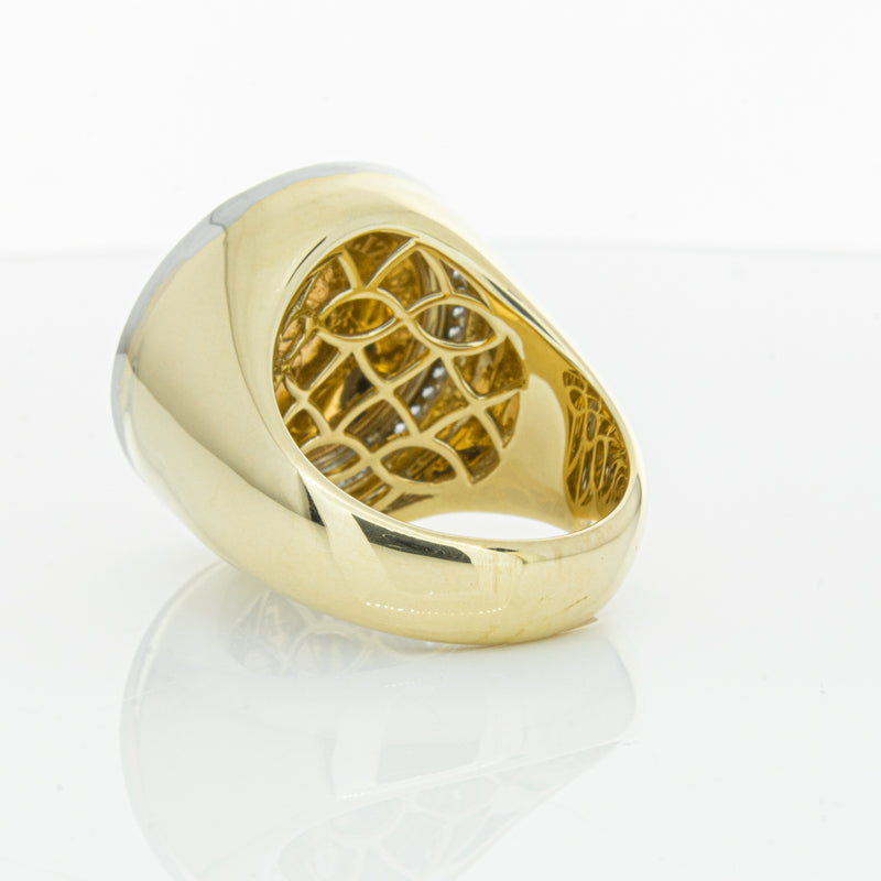 14ct Yellow Gold Half Sovereign & Diamond Halo Ring-Ring-Walker & Hall