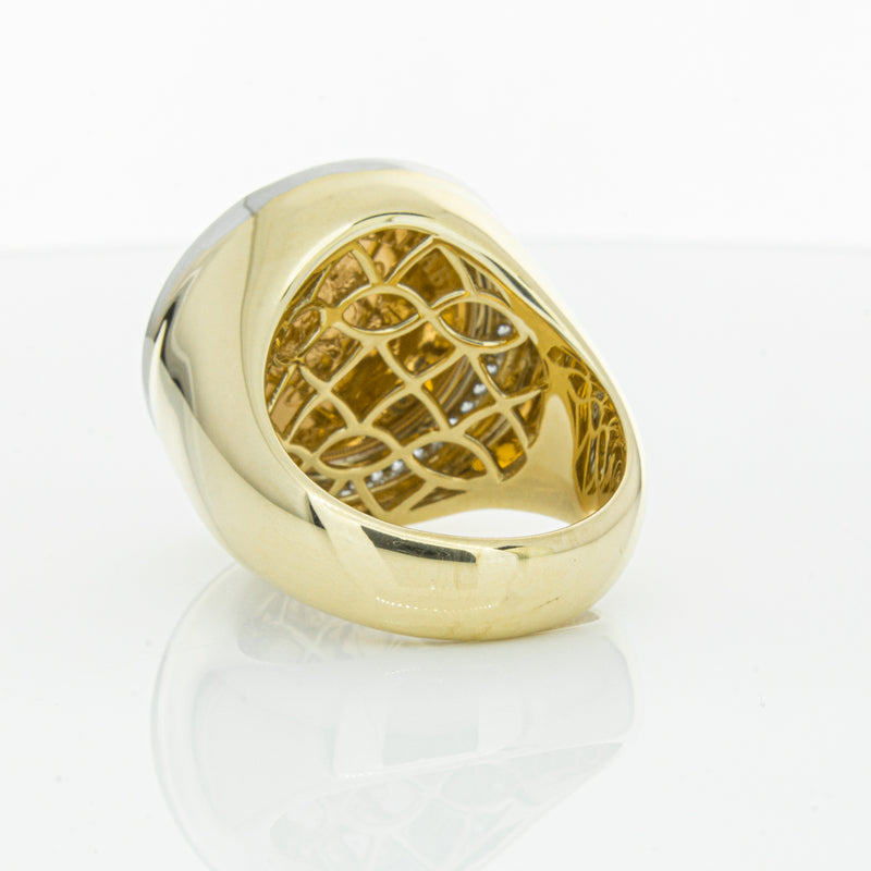 14ct Yellow Gold Half Sovereign & Diamond Halo Ring-Ring-Walker & Hall