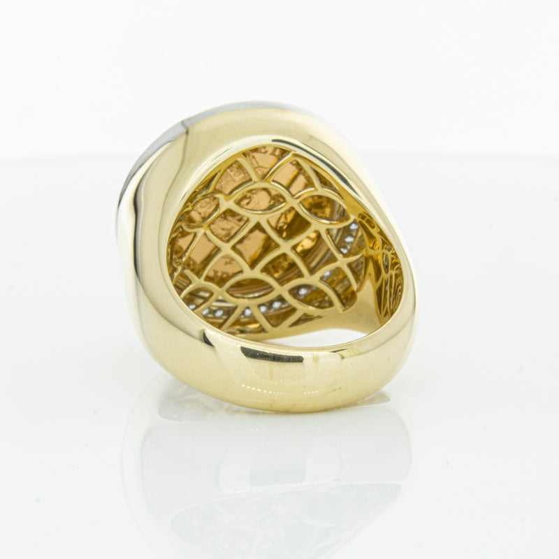 14ct Yellow Gold Half Sovereign & Diamond Halo Ring-Ring-Walker & Hall