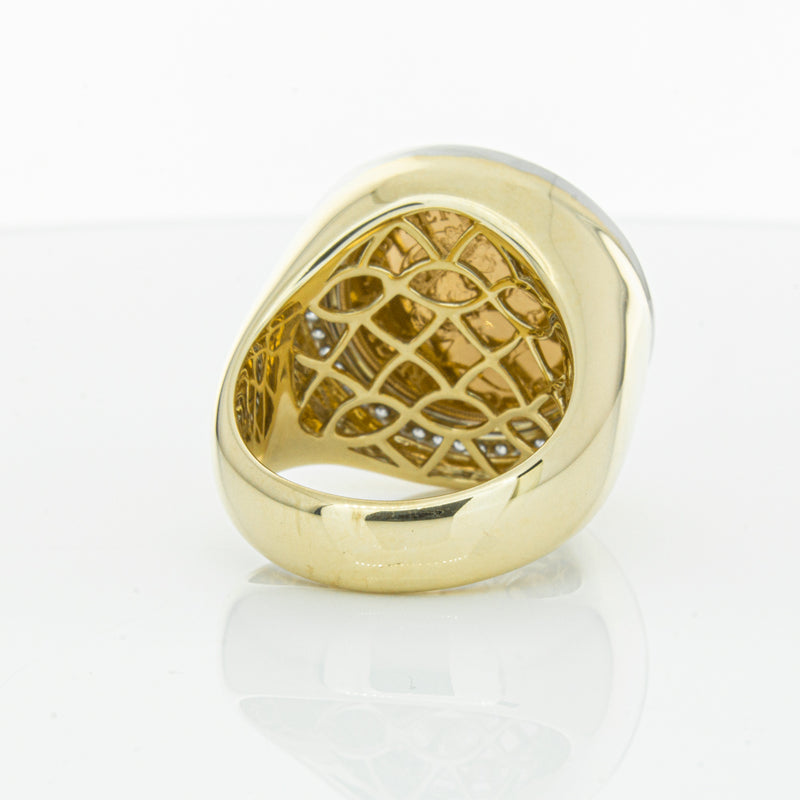 14ct Yellow Gold Half Sovereign & Diamond Halo Ring-Ring-Walker & Hall