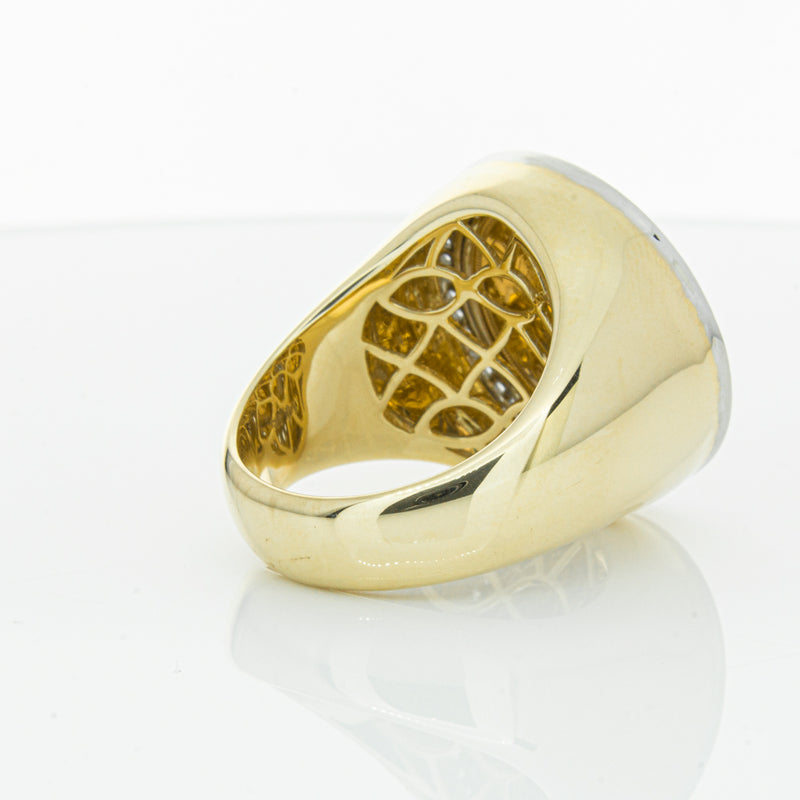 14ct Yellow Gold Half Sovereign & Diamond Halo Ring-Ring-Walker & Hall