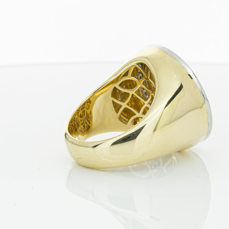 14ct Yellow Gold Half Sovereign & Diamond Halo Ring-Ring-Walker & Hall