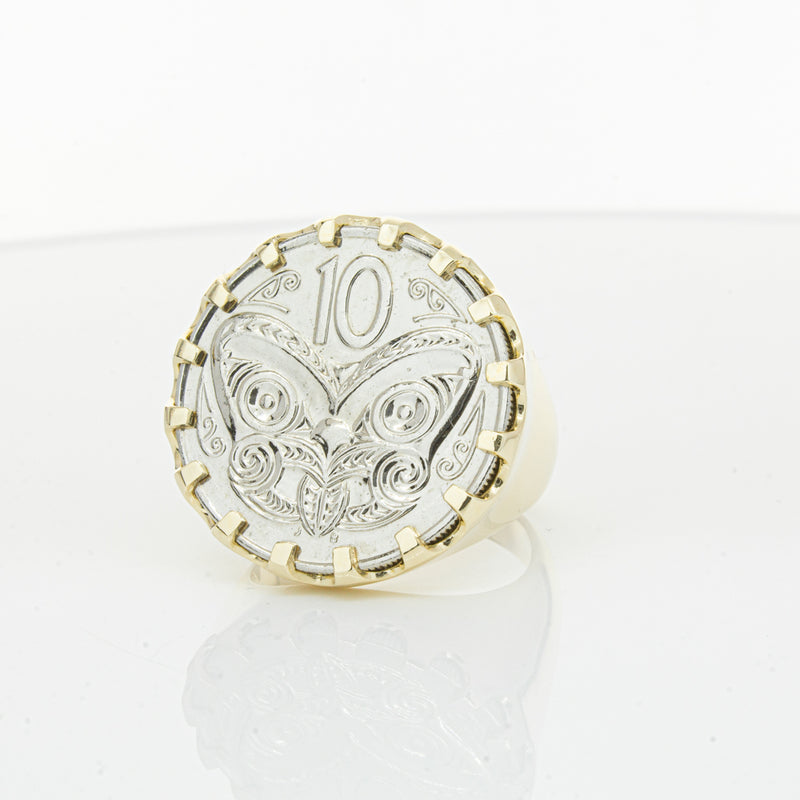 9ct Yellow Gold Ring with Koruru Coin-Ring-Walker & Hall