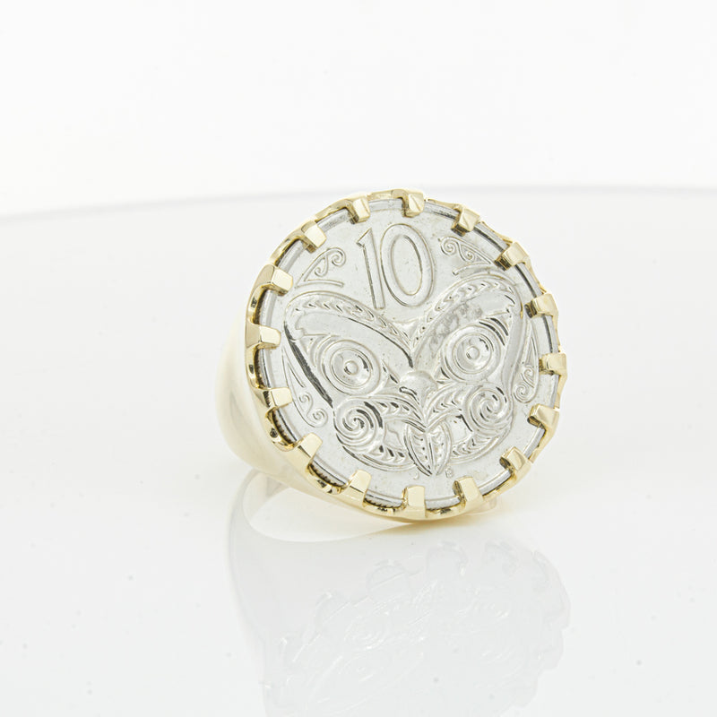 9ct Yellow Gold Ring with Koruru Coin-Ring-Walker & Hall