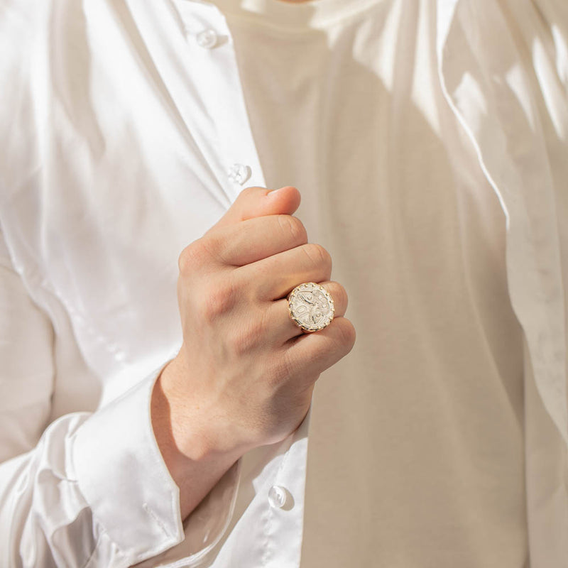 9ct Yellow Gold Ring with Koruru Coin-Ring-Walker & Hall